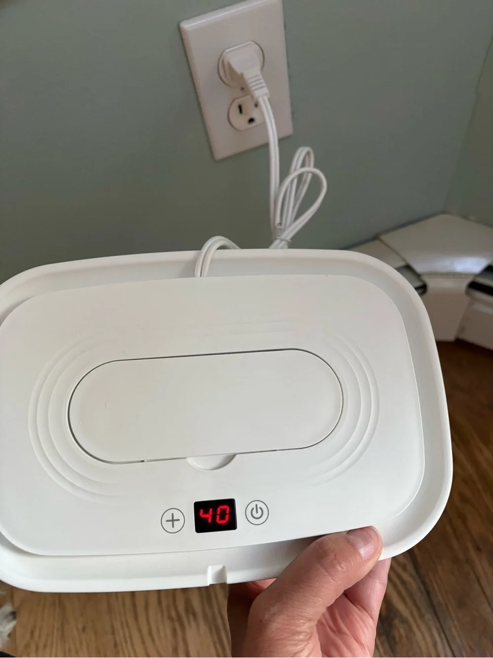 Compact Electric Baby Wipes warmer in white